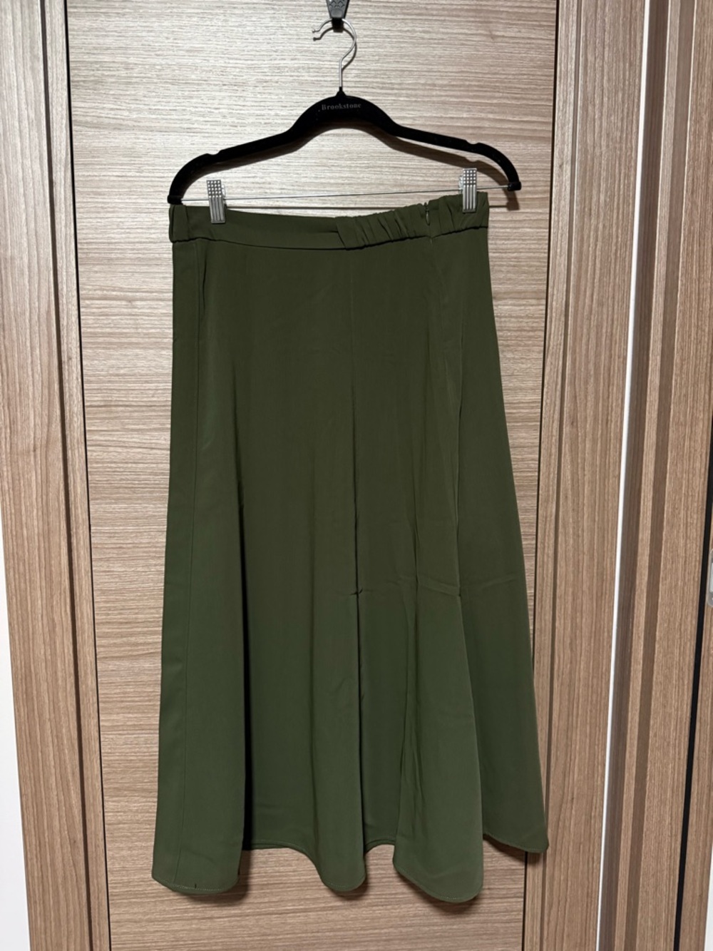 Zara Olive Green A-Line Midi Skirt